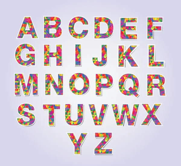 Multicolors 다각형 글꼴 — 스톡 벡터