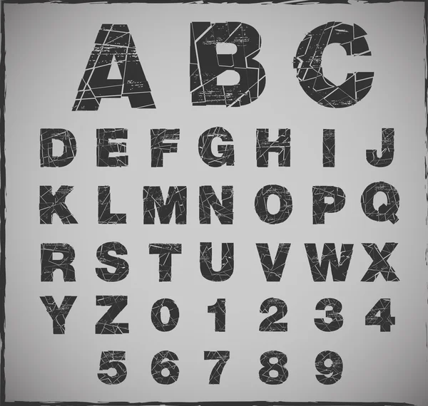 Alfabeto roto — Archivo Imágenes Vectoriales