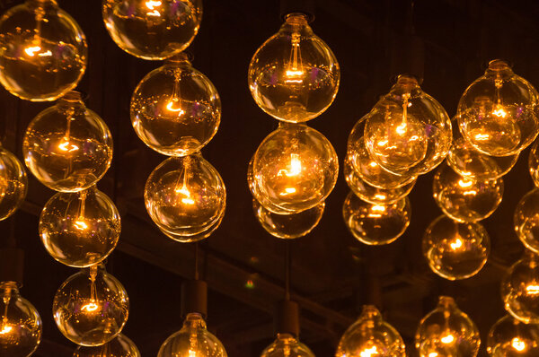 Light bulbs in a row 