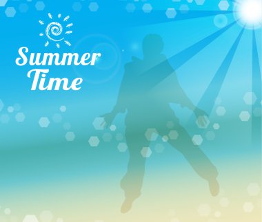 Summer time poster tropical beach background