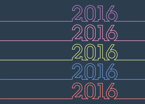 Vector colorido año nuevo 2016 — Vector de stock
