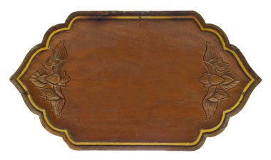 ahşap işareti Tay tarzında beyaz arka plan üzerinde 