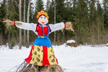 Maslenitsa parlak güzel effigy. 
