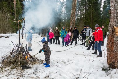 Bahar Festivali Maslenitsa - Rus kış kapalı gören, 