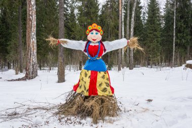 Maslenitsa parlak güzel effigy. 
