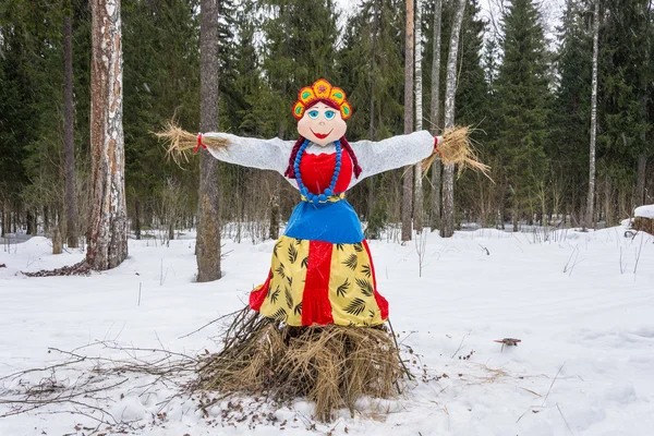 Bright beautiful effigy of Maslenitsa. — Stock Photo, Image