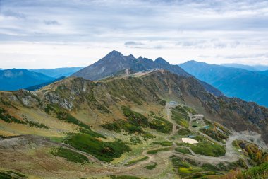 Kayak Merkezi Rosa Khutor, Krasnodar bölgesi, Rusya, 7 Ekim 201