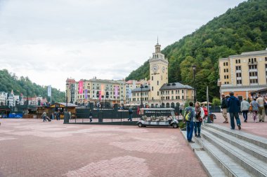 Kayak Merkezi Rosa Khutor, Krasnodar bölgesi, Rusya, 7 Ekim 201