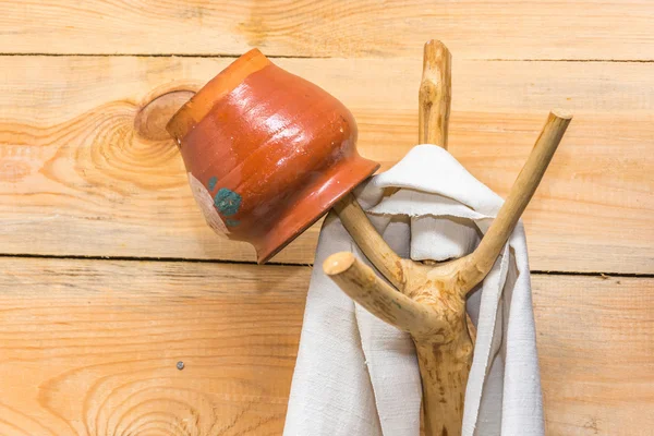 Simple wooden hanger. — Stock Photo, Image