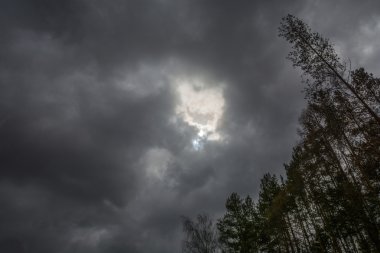 karanlık bir gökyüzü. 