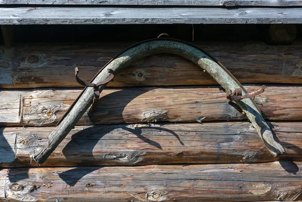 Joug en bois des chariots tirés par des chevaux . — Photo