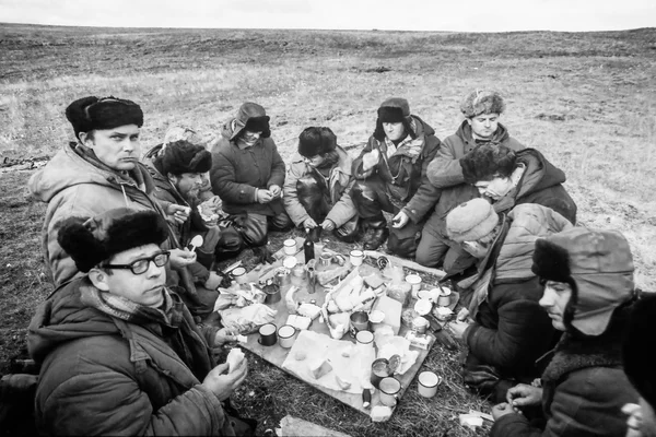 Picnic en la tundra, Dixon, Krasnoyarsk Krai . — Foto de Stock