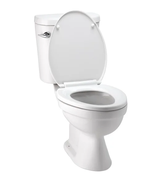 White toilet bowl in bathroom with clip path — Stock Photo, Image