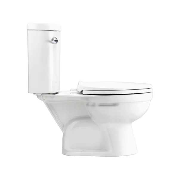 Beyaz klozet banyo, klip yol ile izole