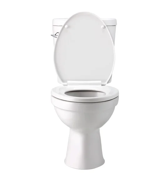 White toilet bowl bowl in a bathroom, isolated on white, photo image with clip path — Stock Photo, Image