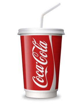 Coca Cola kağıt bardak. Coca-Cola, Kola fincan klip yolu ile izole