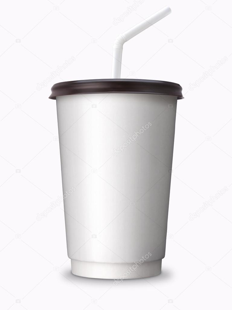 blank Paper cup for coffee, soft drink, soda, lemonade, juice