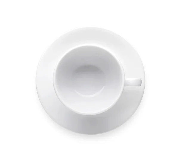 Empty Coffee cup isolate with clip path. Top view. — Stock Photo, Image