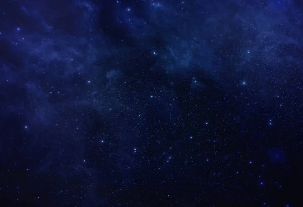 青い宇宙の背景の星 カラフルな星空の夜宇宙背景 星のフィールド コスモスの雲 青い輝く星 青い宇宙の背景に輝く星の光 — ストック写真