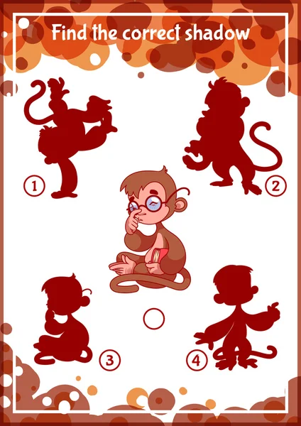 Tarea para niños con monos divertidos . — Archivo Imágenes Vectoriales