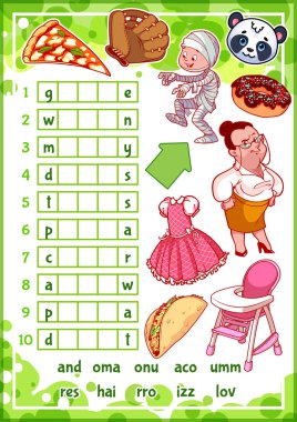 Eğitim rebus okul öncesi çocuklar için oyun.