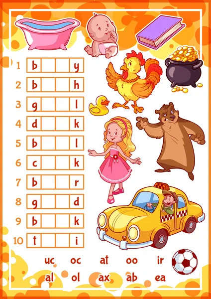 Education jeu de rebus pour les enfants d'âge préscolaire . — Image vectorielle