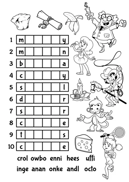 Lernspiel Rebus für Vorschulkinder. — Stockvektor