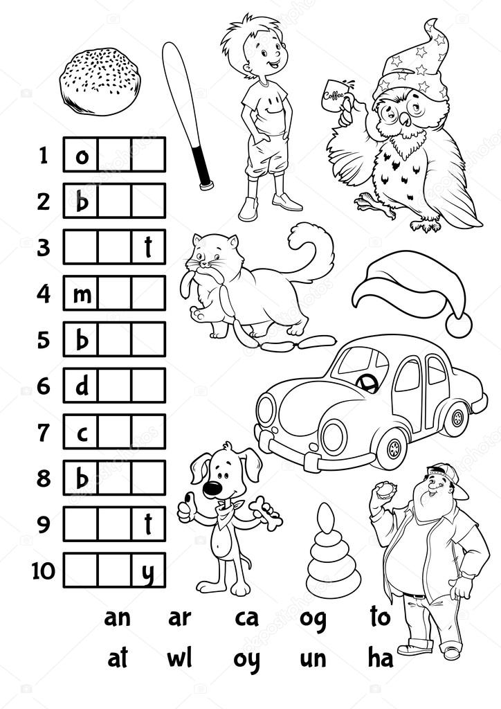 Educational rebus game for preschool kids.