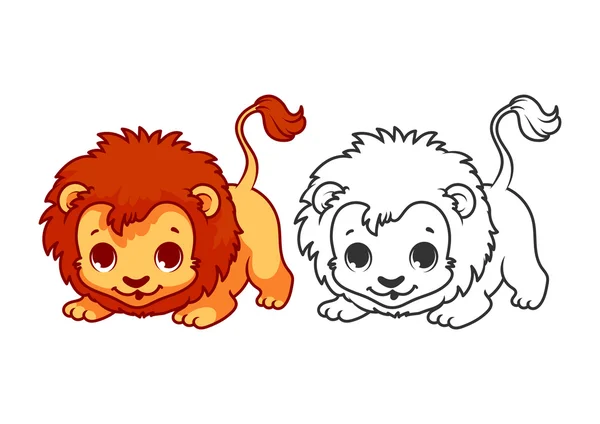 Cute little lion. — Stock Vector