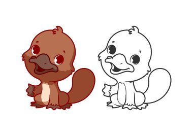 Sevimli küçük ornitorenk.