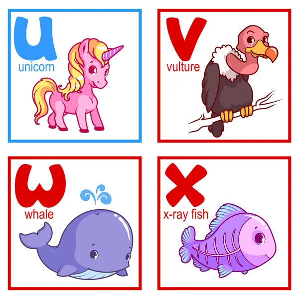 Bir alfabe ile sevimli hayvanlar