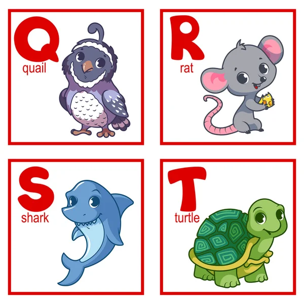 Bir alfabe ile sevimli hayvanlar