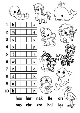 Eğitim rebus okul öncesi çocuklar için oyun.