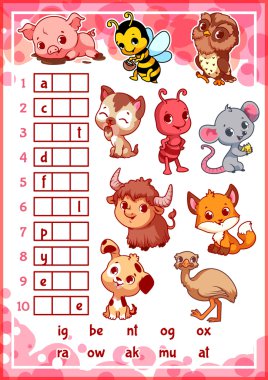 Eğitim rebus okul öncesi çocuklar için oyun.