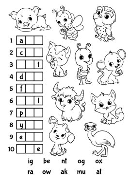 Eğitim rebus okul öncesi çocuklar için oyun.