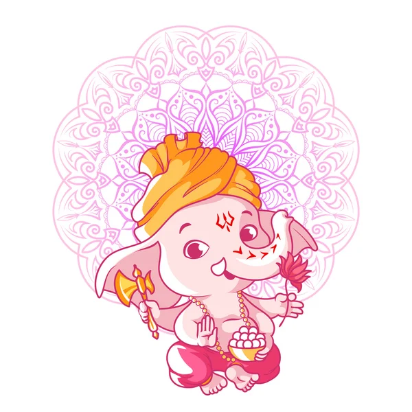 Kleine schattige Ganesha. — Stockvector