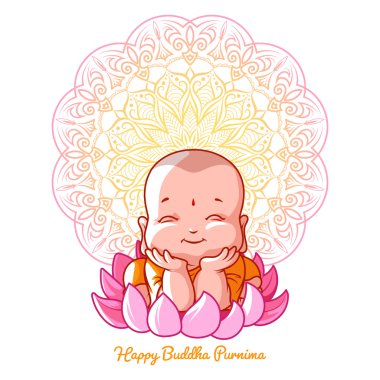 Lotus üstünde küçük meditasyon Buda.