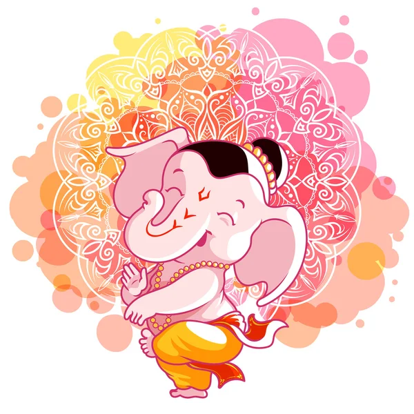 Un piccolo cartone animato Ganesha. Giornata di sole . — Vettoriale Stock