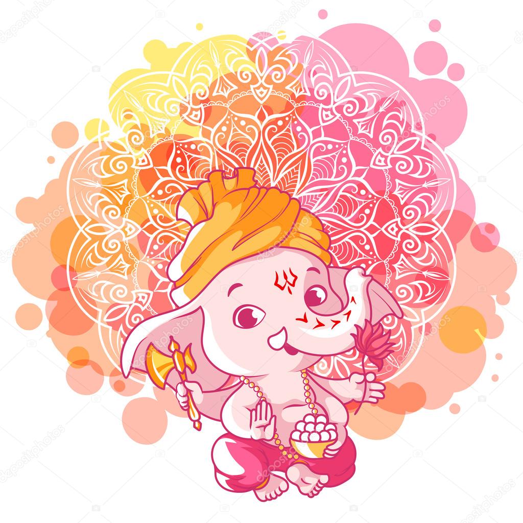 Little cartoon Ganesha. Sunny day. Stock Illustration by ©yavi ...