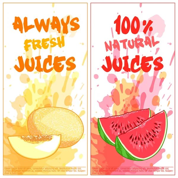 Dos volantes de orientación vertical con frutos . — Vector de stock