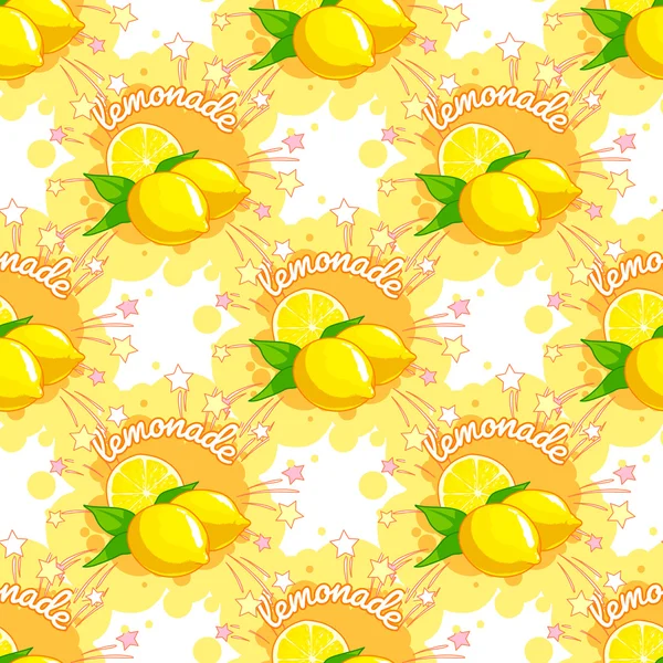 Motif vectoriel sans couture avec citron . — Image vectorielle