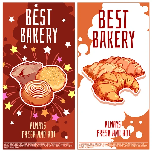 Two vertical orientation flyers for bakery. — Stock Vector