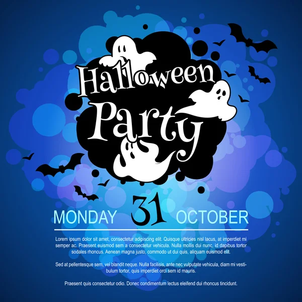 Flyer mit Geistern für die Halloween-Party. — Stockvektor