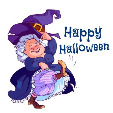 Komik dans eden yaşlı cadı.