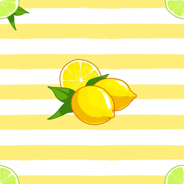 Vector seamless pattern with lemon — Stock Vector