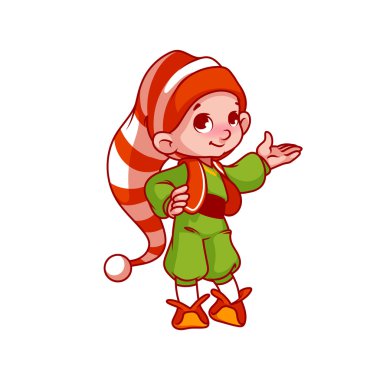 Sevimli küçük Noel Baba'nın Yardımcısı.