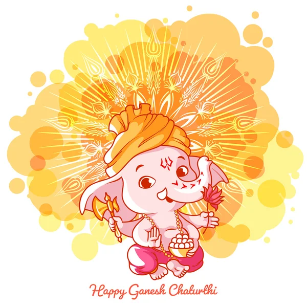 Biglietto di auguri per il compleanno Ganesh . — Vettoriale Stock