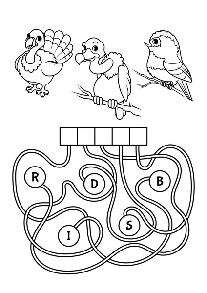 かわいい動物と教育パズル ゲーム. — ストックベクタ