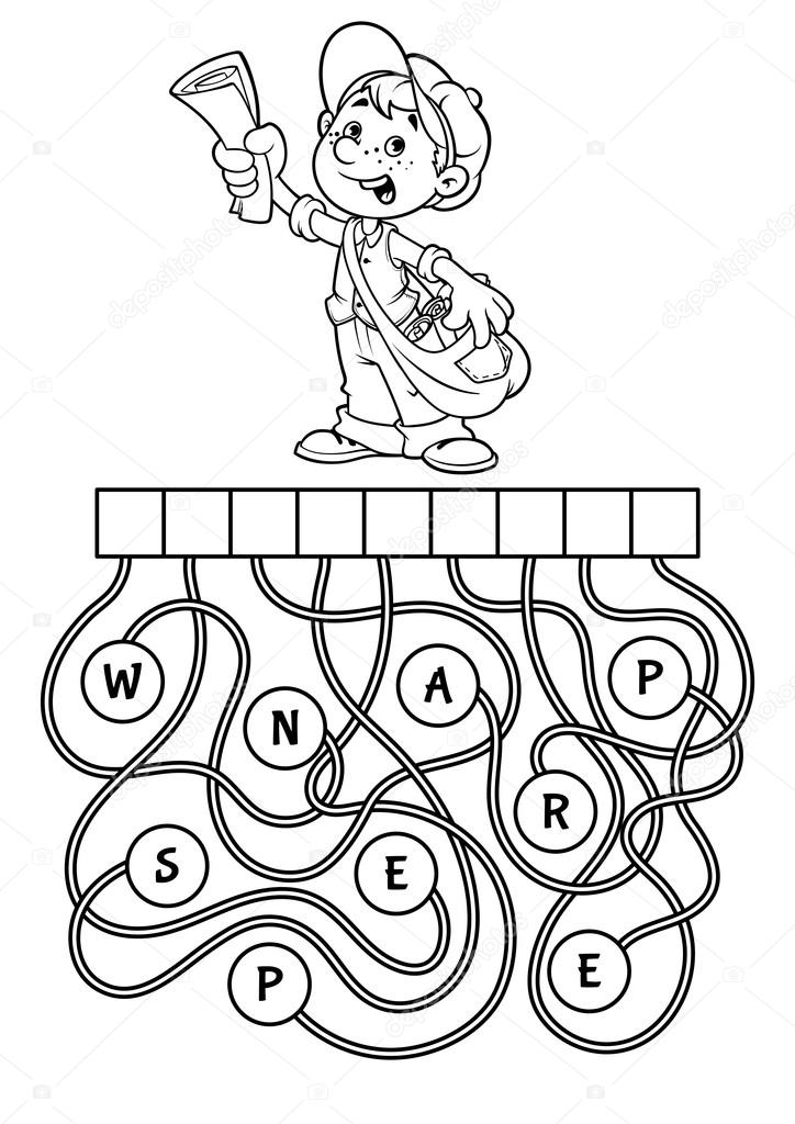 Educational puzzle game with funny boy. Stock Vector Image by ©yavi