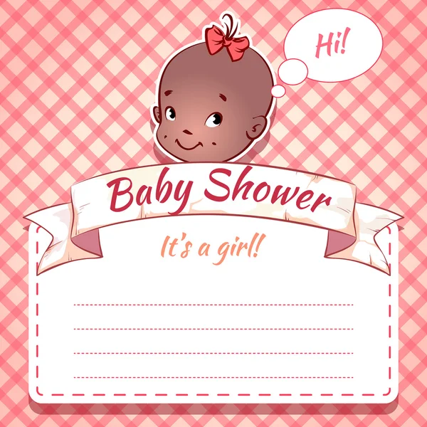 Douche de bébé - fille — Image vectorielle